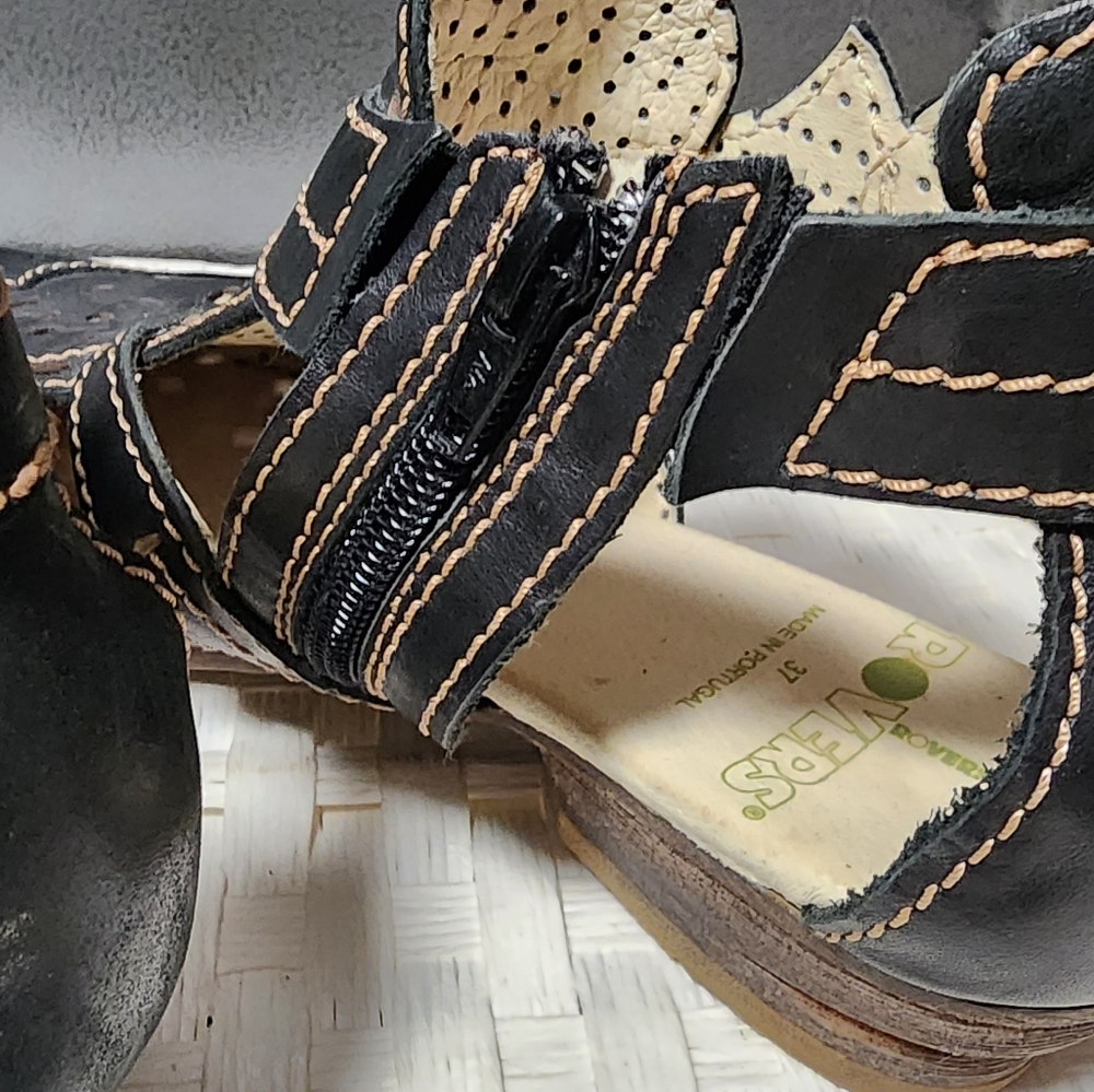 Rovers women's heels cutout side zip‎ 37 Leather Black - Picture 7 of 11